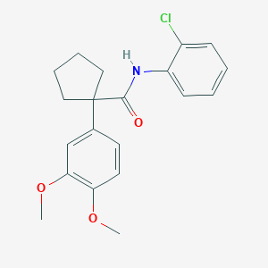 molecular formula C20H22ClNO3 B5198247 N-(2-chlorophenyl)-1-(3,4-dimethoxyphenyl)cyclopentane-1-carboxamide 