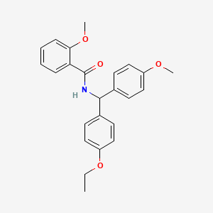 molecular formula C24H25NO4 B5198398 N-[(4-ethoxyphenyl)-(4-methoxyphenyl)methyl]-2-methoxybenzamide 