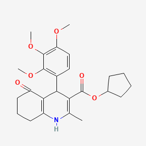 molecular formula C25H31NO6 B5198439 Cyclopentyl 2-methyl-5-oxo-4-(2,3,4-trimethoxyphenyl)-1,4,5,6,7,8-hexahydroquinoline-3-carboxylate 
