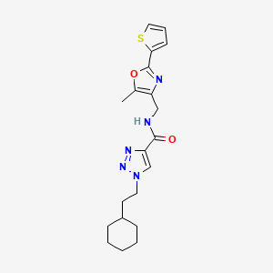 molecular formula C20H25N5O2S B5198580 1-(2-cyclohexylethyl)-N-[(5-methyl-2-thiophen-2-yl-1,3-oxazol-4-yl)methyl]triazole-4-carboxamide 