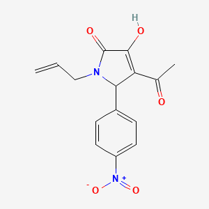 molecular formula C15H14N2O5 B5198744 4-acetyl-3-hydroxy-5-(4-nitrophenyl)-1-(prop-2-en-1-yl)-1,5-dihydro-2H-pyrrol-2-one 