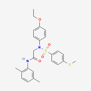 molecular formula C25H28N2O4S2 B5198830 N~1~-(2,5-dimethylphenyl)-N~2~-(4-ethoxyphenyl)-N~2~-{[4-(methylthio)phenyl]sulfonyl}glycinamide 
