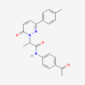 molecular formula C22H21N3O3 B5198855 N-(4-acetylphenyl)-2-[3-(4-methylphenyl)-6-oxopyridazin-1(6H)-yl]propanamide 
