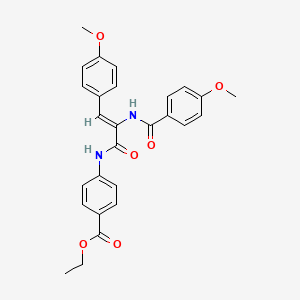 molecular formula C27H26N2O6 B5198875 ethyl 4-[[(Z)-2-[(4-methoxybenzoyl)amino]-3-(4-methoxyphenyl)prop-2-enoyl]amino]benzoate 