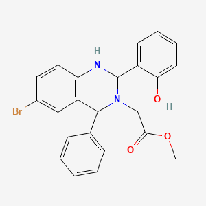 molecular formula C23H21BrN2O3 B5198968 METHYL 2-[6-BROMO-2-(2-HYDROXYPHENYL)-4-PHENYL-1,2,3,4-TETRAHYDROQUINAZOLIN-3-YL]ACETATE 