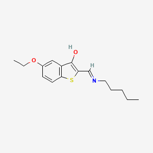 molecular formula C16H21NO2S B5199013 (2E)-5-Ethoxy-2-[(pentylamino)methylidene]-2,3-dihydro-1-benzothiophen-3-one 