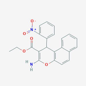 molecular formula C22H18N2O5 B5199025 ethyl 3-amino-1-(2-nitrophenyl)-1H-benzo[f]chromene-2-carboxylate 