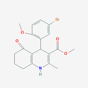 molecular formula C19H20BrNO4 B5199103 Methyl 4-(5-bromo-2-methoxyphenyl)-2-methyl-5-oxo-1,4,5,6,7,8-hexahydroquinoline-3-carboxylate 