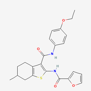 molecular formula C23H24N2O4S B5199166 N-{3-[(4-ethoxyphenyl)carbamoyl]-6-methyl-4,5,6,7-tetrahydro-1-benzothiophen-2-yl}furan-2-carboxamide 