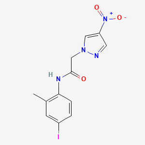 molecular formula C12H11IN4O3 B5199247 N-(4-iodo-2-methylphenyl)-2-(4-nitropyrazol-1-yl)acetamide 
