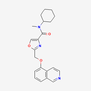 molecular formula C21H23N3O3 B5199501 N-cyclohexyl-2-(isoquinolin-5-yloxymethyl)-N-methyl-1,3-oxazole-4-carboxamide 