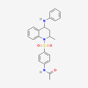 molecular formula C24H25N3O3S B5199539 N-{4-[(4-anilino-2-methyl-3,4-dihydro-1(2H)-quinolinyl)sulfonyl]phenyl}acetamide 