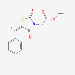 molecular formula C15H15NO4S B5199586 ethyl [(5E)-5-(4-methylbenzylidene)-2,4-dioxo-1,3-thiazolidin-3-yl]acetate 