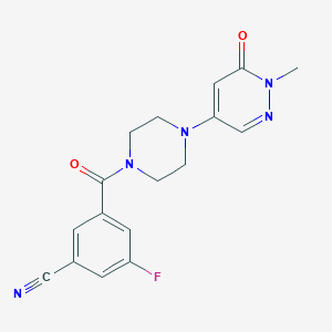 molecular formula C17H16FN5O2 B5199799 3-Fluoro-5-[4-(1-methyl-6-oxopyridazin-4-yl)piperazine-1-carbonyl]benzonitrile 