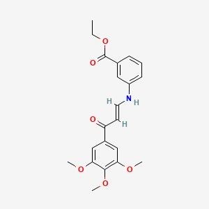 molecular formula C21H23NO6 B5199817 ethyl 3-[[(E)-3-oxo-3-(3,4,5-trimethoxyphenyl)prop-1-enyl]amino]benzoate 