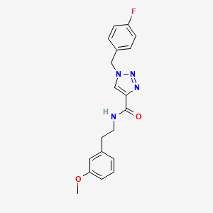 molecular formula C19H19FN4O2 B5199841 1-[(4-fluorophenyl)methyl]-N-[2-(3-methoxyphenyl)ethyl]triazole-4-carboxamide 