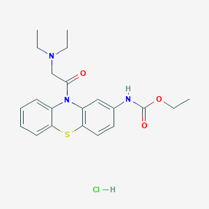 molecular formula C21H26ClN3O3S B5199844 ethyl N-[10-[2-(diethylamino)acetyl]phenothiazin-2-yl]carbamate;hydrochloride 