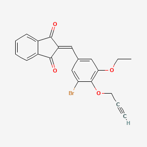 molecular formula C21H15BrO4 B5199867 2-[3-bromo-5-ethoxy-4-(prop-2-yn-1-yloxy)benzylidene]-1H-indene-1,3(2H)-dione 