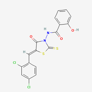 molecular formula C17H10Cl2N2O3S2 B5199873 N-[(5Z)-5-[(2,4-DICHLOROPHENYL)METHYLIDENE]-4-OXO-2-SULFANYLIDENE-THIAZOLIDIN-3-YL]-2-HYDROXY-BENZAMIDE CAS No. 5527-47-9