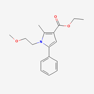 molecular formula C17H21NO3 B5200037 Ethyl 1-(2-methoxyethyl)-2-methyl-5-phenylpyrrole-3-carboxylate 