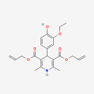 molecular formula C23H27NO6 B5200055 diallyl 4-(3-ethoxy-4-hydroxyphenyl)-2,6-dimethyl-1,4-dihydro-3,5-pyridinedicarboxylate 