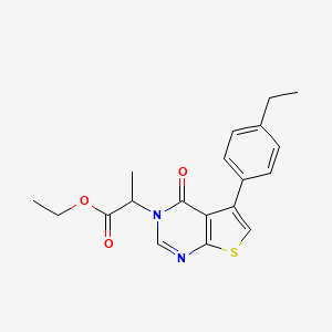 molecular formula C19H20N2O3S B5200061 Ethyl 2-[5-(4-ethylphenyl)-4-oxothieno[2,3-d]pyrimidin-3-yl]propanoate 