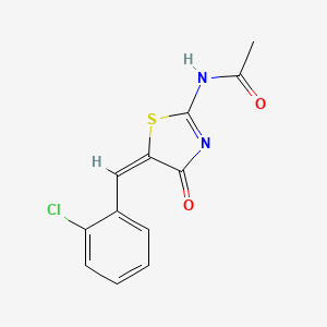 molecular formula C12H9ClN2O2S B5200098 N-[(5E)-5-[(2-chlorophenyl)methylidene]-4-oxo-1,3-thiazol-2-yl]acetamide 