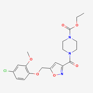 molecular formula C19H22ClN3O6 B5200127 ethyl 4-({5-[(4-chloro-2-methoxyphenoxy)methyl]-3-isoxazolyl}carbonyl)-1-piperazinecarboxylate 