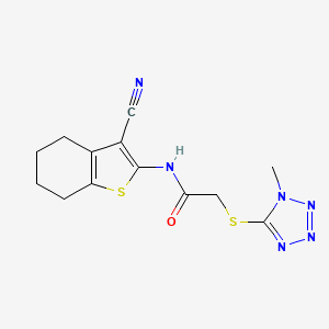 molecular formula C13H14N6OS2 B5200242 N-(3-cyano-4,5,6,7-tetrahydro-1-benzothiophen-2-yl)-2-[(1-methyl-1H-tetrazol-5-yl)sulfanyl]acetamide 