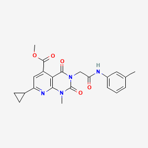 molecular formula C22H22N4O5 B5200363 METHYL 7-CYCLOPROPYL-1-METHYL-3-{[(3-METHYLPHENYL)CARBAMOYL]METHYL}-2,4-DIOXO-1H,2H,3H,4H-PYRIDO[2,3-D]PYRIMIDINE-5-CARBOXYLATE 