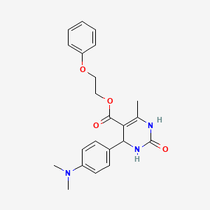 molecular formula C22H25N3O4 B5200367 2-Phenoxyethyl 4-[4-(dimethylamino)phenyl]-6-methyl-2-oxo-1,2,3,4-tetrahydropyrimidine-5-carboxylate 