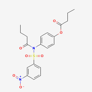molecular formula C20H22N2O7S B5200380 [4-[butanoyl-(3-nitrophenyl)sulfonylamino]phenyl] butanoate 
