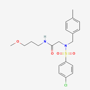 molecular formula C20H25ClN2O4S B5200436 N~2~-[(4-chlorophenyl)sulfonyl]-N-(3-methoxypropyl)-N~2~-(4-methylbenzyl)glycinamide 
