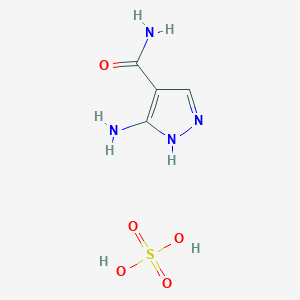 molecular formula C4H8N4O5S B052005 3-氨基-4-羧酰胺吡唑鎓氢硫酸盐 CAS No. 329351-43-1