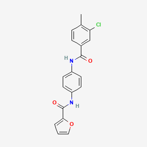 molecular formula C19H15ClN2O3 B5200530 N-(4-{[(3-chloro-4-methylphenyl)carbonyl]amino}phenyl)furan-2-carboxamide 