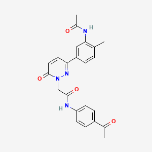 molecular formula C23H22N4O4 B5200538 2-[3-[3-(acetylamino)-4-methylphenyl]-6-oxopyridazin-1(6H)-yl]-N-(4-acetylphenyl)acetamide 