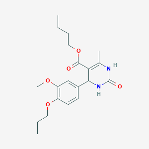 molecular formula C20H28N2O5 B5200552 Butyl 4-(3-methoxy-4-propoxyphenyl)-6-methyl-2-oxo-1,2,3,4-tetrahydropyrimidine-5-carboxylate 