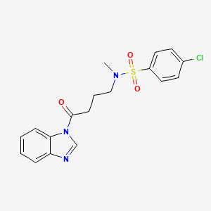 molecular formula C18H18ClN3O3S B5200909 N-[4-(benzimidazol-1-yl)-4-oxobutyl]-4-chloro-N-methylbenzenesulfonamide 