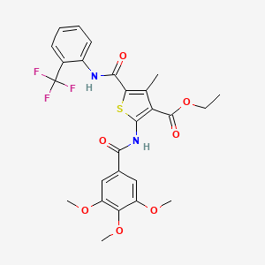 molecular formula C26H25F3N2O7S B5201022 Ethyl 4-methyl-5-{[2-(trifluoromethyl)phenyl]carbamoyl}-2-(3,4,5-trimethoxybenzamido)thiophene-3-carboxylate CAS No. 6043-71-6