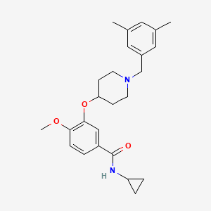 molecular formula C25H32N2O3 B5201077 N-cyclopropyl-3-[1-[(3,5-dimethylphenyl)methyl]piperidin-4-yl]oxy-4-methoxybenzamide 