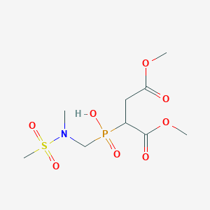 molecular formula C9H18NO8PS B5201092 (1,4-Dimethoxy-1,4-dioxobutan-2-YL)[(N-methylmethanesulfonamido)methyl]phosphinic acid 