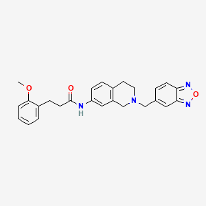 molecular formula C26H26N4O3 B5201226 N-[2-(2,1,3-benzoxadiazol-5-ylmethyl)-3,4-dihydro-1H-isoquinolin-7-yl]-3-(2-methoxyphenyl)propanamide 