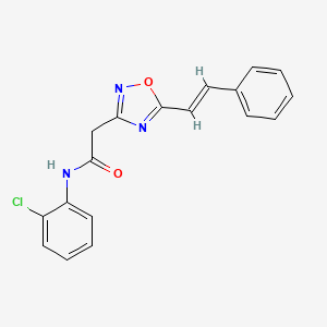 molecular formula C18H14ClN3O2 B5201317 N-(2-chlorophenyl)-2-[5-[(E)-2-phenylethenyl]-1,2,4-oxadiazol-3-yl]acetamide 