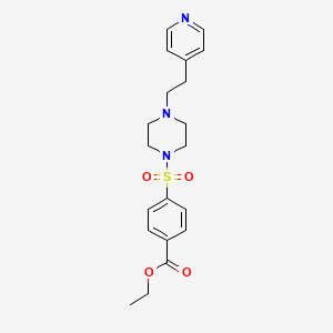 molecular formula C20H25N3O4S B5201322 Ethyl 4-({4-[2-(pyridin-4-yl)ethyl]piperazin-1-yl}sulfonyl)benzoate 