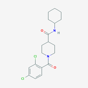 molecular formula C19H24Cl2N2O2 B5201369 N-cyclohexyl-1-(2,4-dichlorobenzoyl)piperidine-4-carboxamide 