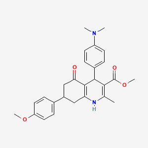 molecular formula C27H30N2O4 B5201407 Methyl 4-[4-(dimethylamino)phenyl]-7-(4-methoxyphenyl)-2-methyl-5-oxo-1,4,5,6,7,8-hexahydroquinoline-3-carboxylate 
