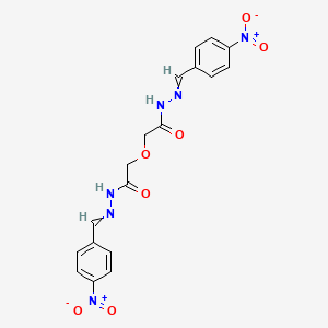 molecular formula C18H16N6O7 B5201421 N-[(4-nitrophenyl)methylideneamino]-2-[2-[2-[(4-nitrophenyl)methylidene]hydrazinyl]-2-oxoethoxy]acetamide 