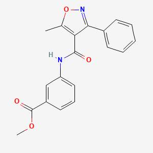 molecular formula C19H16N2O4 B5201425 METHYL 3-(5-METHYL-3-PHENYL-1,2-OXAZOLE-4-AMIDO)BENZOATE 