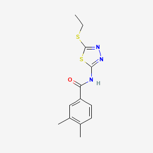 molecular formula C13H15N3OS2 B5201506 N-[5-(ethylsulfanyl)-1,3,4-thiadiazol-2-yl]-3,4-dimethylbenzamide 