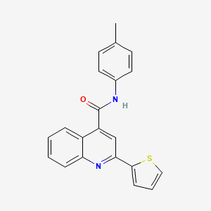 molecular formula C21H16N2OS B5201536 N-(4-methylphenyl)-2-thiophen-2-ylquinoline-4-carboxamide 